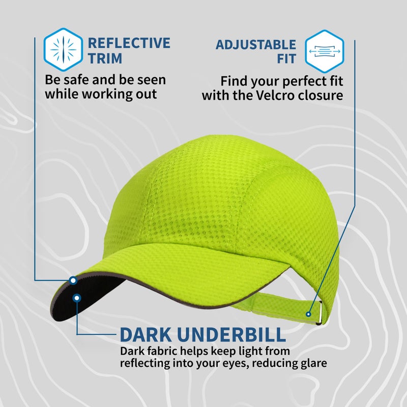 TrailHeads Women's Race Day Performance Running Cap, Lightweight & Quick Drying Mesh Sports Hat with Reflective Trim, Adjustable Fit - Cool Green - Image 5